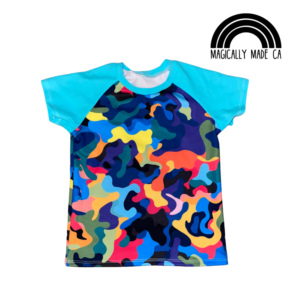 Rainbow Camo Swim Shirt