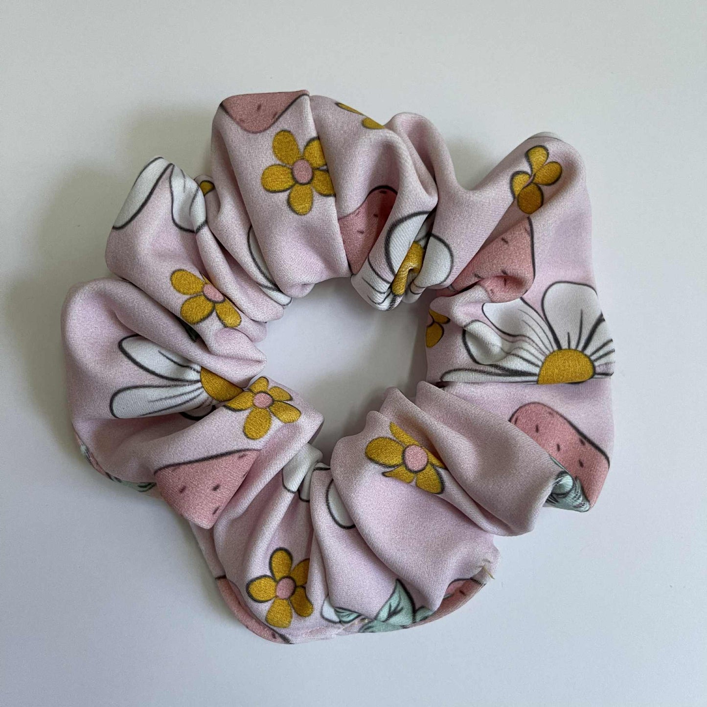 Daisy + Strawberry Scrunchie