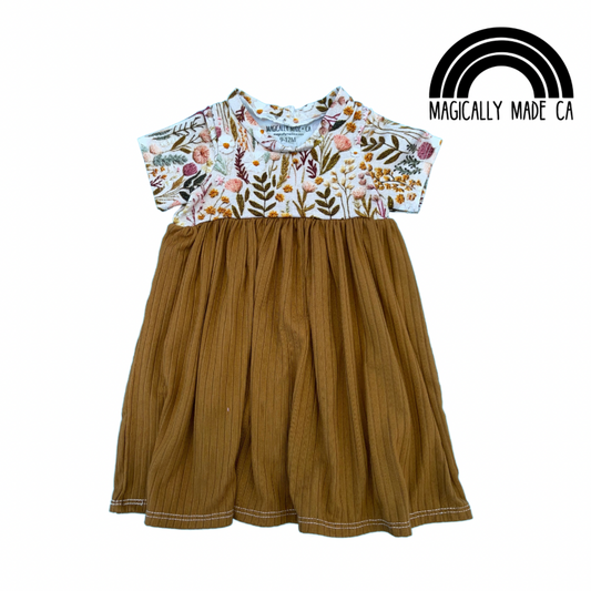 Wheat Floral Dress